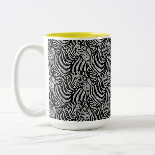 Exotic Wild Zebra Print Two_Tone Coffee Mug