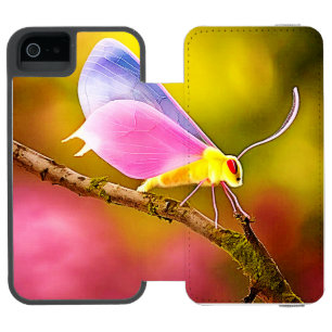 Exotic Winged Beauty Design iPhone SE/5/5s Wallet Case