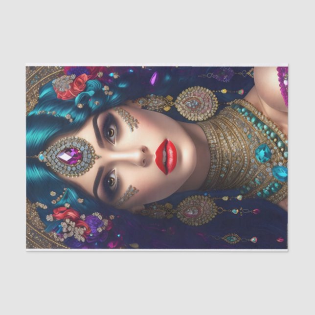 Exotic Woman Decoupage Tissue Paper (Front)