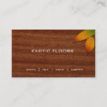 Exotic Wood Business Card With Autumn Leaf 2 at Zazzle