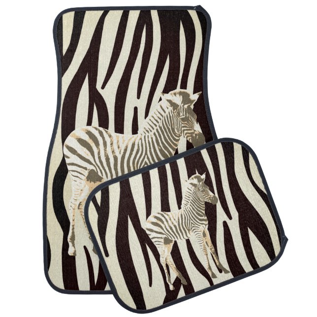 Exotic zebra car floor mat (Set)