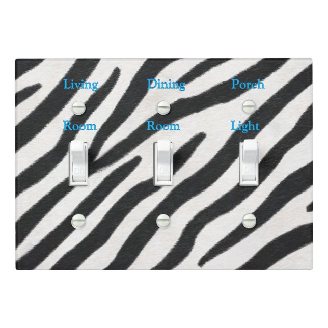 Exotic Zebra Fur Realistic Animal Print Customized Light Switch Cover (In Situ)