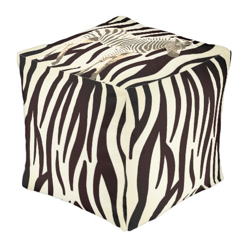 Exotic zebra pouf