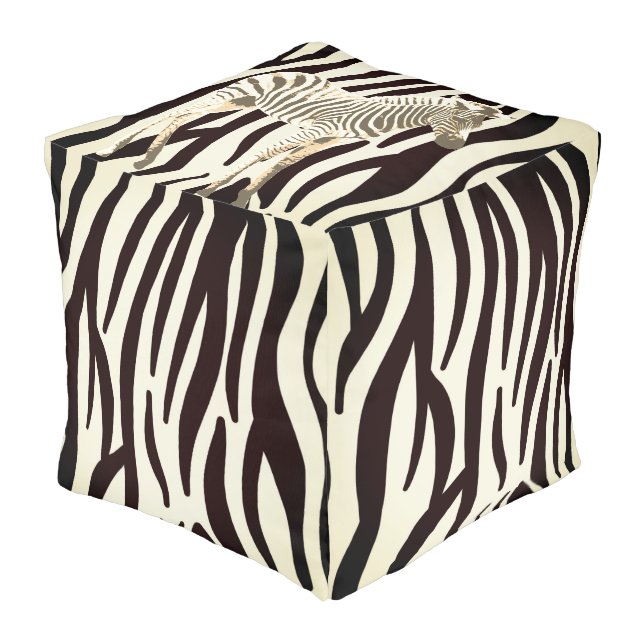 Exotic zebra pouf (Angled Front)