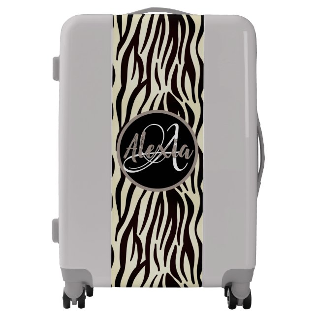 Exotic Zebra Print Monogram Luggage (Front)