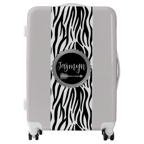 Exotic Zebra Print Personalized Luggage