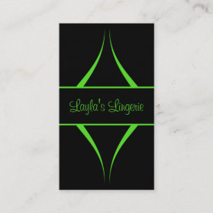 Exotica Curves Business Card, Bright Green Card