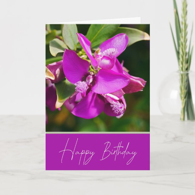 Exotoic Floral Birthday Greeting Card (Front)