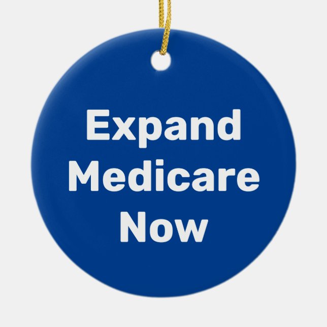 Expand Medicare Now Ceramic Ornament (Front)