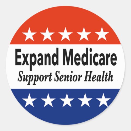 Expand Medicare to Support Senior Health Classic Round Sticker