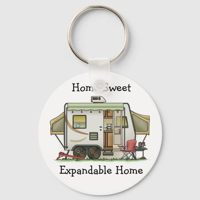 Expandable Hybred Trailer Camper Keychain (Front)