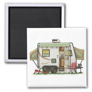 Expandable Hybred Trailer Camper Magnet by art1st at Zazzle