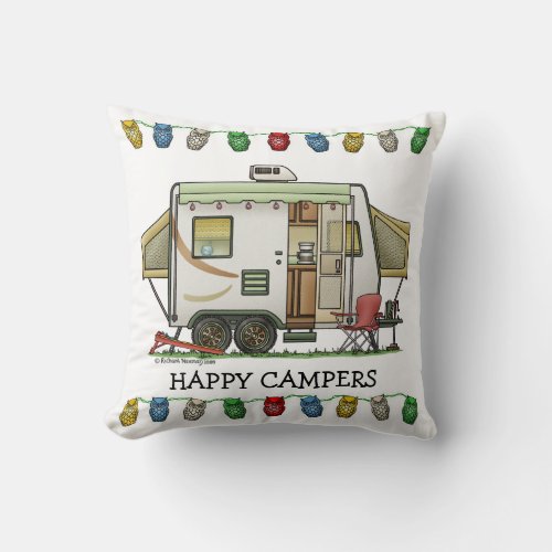 Expandable Hybred Trailer Camper Throw Pillow