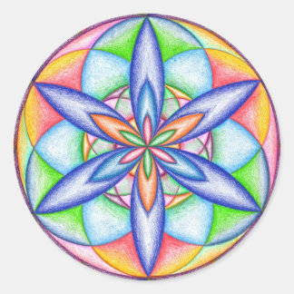 Expanding Flower Power Round Sticker