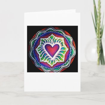 Expanding Heart Mandala Card by arteeclectica at Zazzle