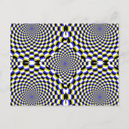 Expanding Optical Illusion Circles Hypnotic Dizzy Postcard