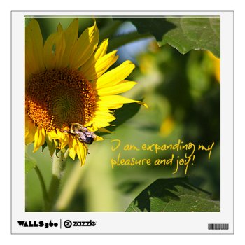 Expanding Pleasure & Joy Sunflower Wall Decal by InnerEssenceArt at Zazzle