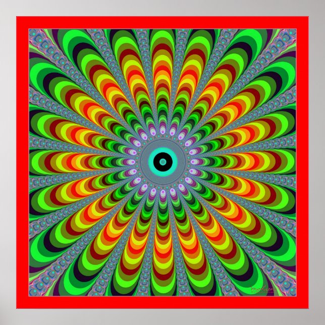 Expanding Pulsating Orange Flower Poster (Front)