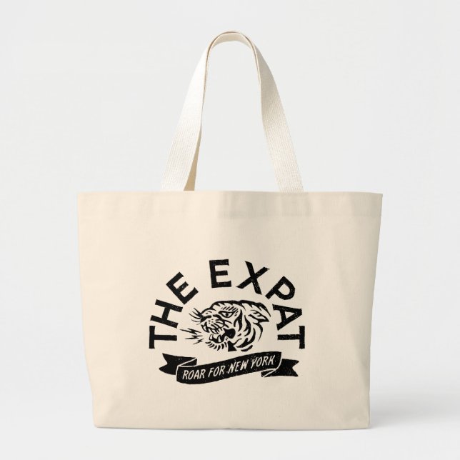 Expat Roar for New York Large Tote Bag (Front)