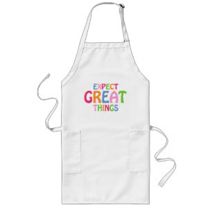 Expect Great Things Inspirational Typography Quote Long Apron