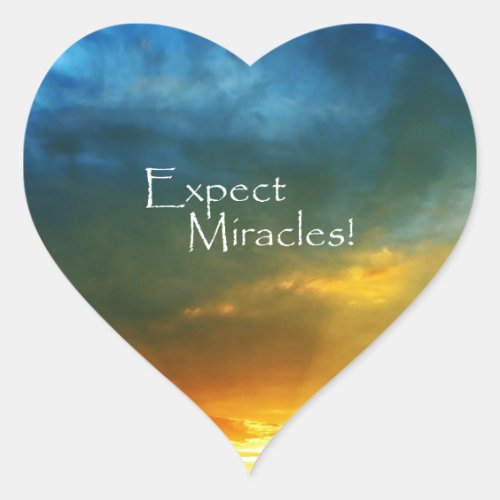 Expect Miracles Heart Sticker