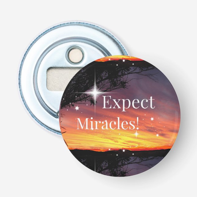 Expect Miracles Sparkle Sunset Get Well Soon Name Bottle Opener (Front)