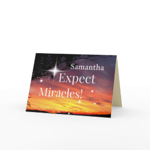 Expect Miracles Sparkle Sunset Get Well Soon Name Card