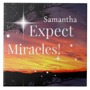 Expect Miracles Sparkle Sunset Get Well Soon Name Ceramic Tile