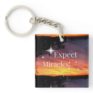 Expect Miracles Sparkle Sunset Get Well Soon Name Keychain