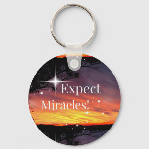 Expect Miracles Sparkle Sunset Get Well Soon Name Keychain