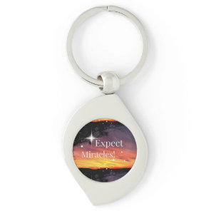 Expect Miracles Sparkle Sunset Get Well Soon Name Keychain
