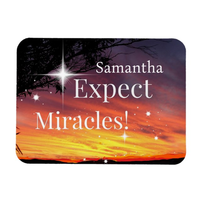 Expect Miracles Sparkle Sunset Get Well Soon Name Magnet (Horizontal)