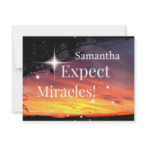 Expect Miracles Sparkle Sunset Get Well Soon Name Postcard