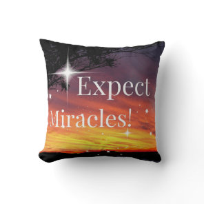 Expect Miracles Sparkle Sunset Get Well Soon Name Throw Pillow
