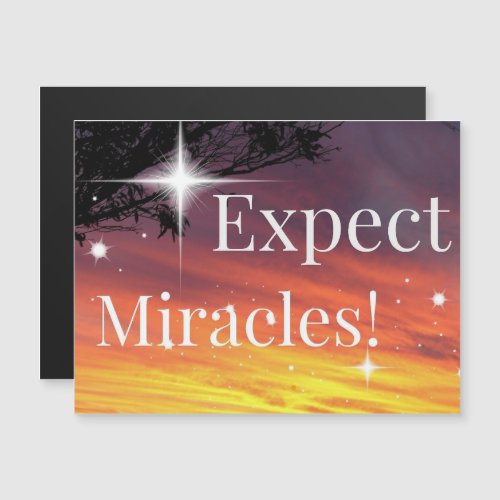 Expect Miracles Sparkle Sunset Inspirational Quote