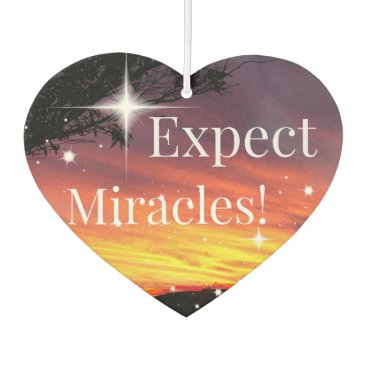 Expect Miracles Sparkle Sunset Inspirational Quote Air Freshener