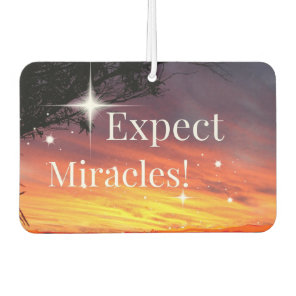 Expect Miracles Sparkle Sunset Inspirational Quote Air Freshener
