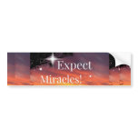 Expect Miracles Sparkle Sunset Inspirational Quote Bumper Sticker