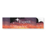 Expect Miracles Sparkle Sunset Inspirational Quote Bumper Sticker Expect Miracles Sparkle Sunset Inspirational Quote Bumper Sticker