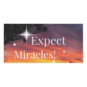Expect Miracles Sparkle Sunset Inspirational Quote Door Sign