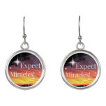 Expect Miracles Sparkle Sunset Inspirational Quote Earrings