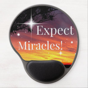 Expect Miracles Sparkle Sunset Inspirational Quote Gel Mouse Pad