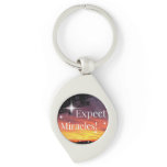 Expect Miracles Sparkle Sunset Inspirational Quote Keychain Expect Miracles Sparkle Sunset Inspirational Quote Keychain