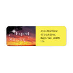 Expect Miracles Sparkle Sunset Inspirational Quote Label