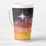 Expect Miracles Sparkle Sunset Inspirational Quote Latte Mug