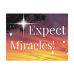 Expect Miracles Sparkle Sunset Inspirational Quote Postcard Expect Miracles Sparkle Sunset Inspirational Quote Postcard