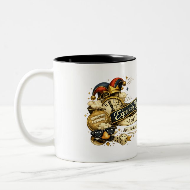 Expect the Unexpected – April FoClassic Mug, 11 oz Two-Tone Coffee Mug (Left)