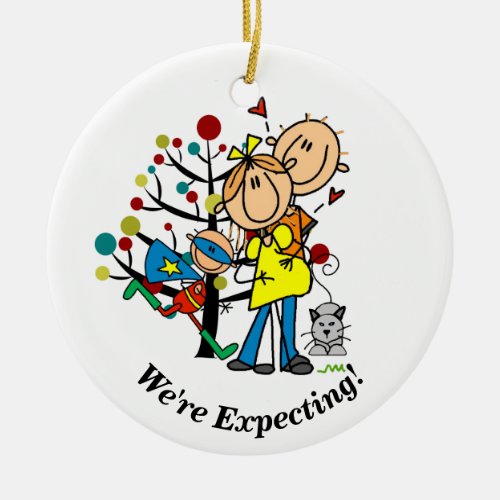 Expectant Couple Super Boy Cat Ornament