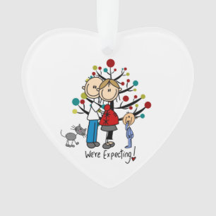 Expectant Couple Toddler Boy Acrylic Ornament