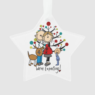 Expectant Couple Toddler Boy Acrylic Ornament